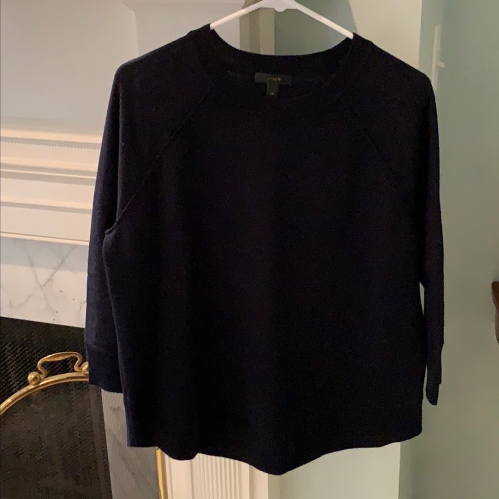 J Crew navy blue over size sweater